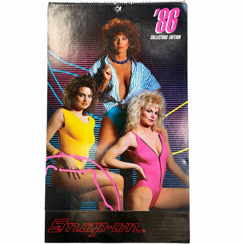 Vintage 1986 Snap-on Tools Collectors Edition Pin-Up Calendar Retro‎ Neon Style